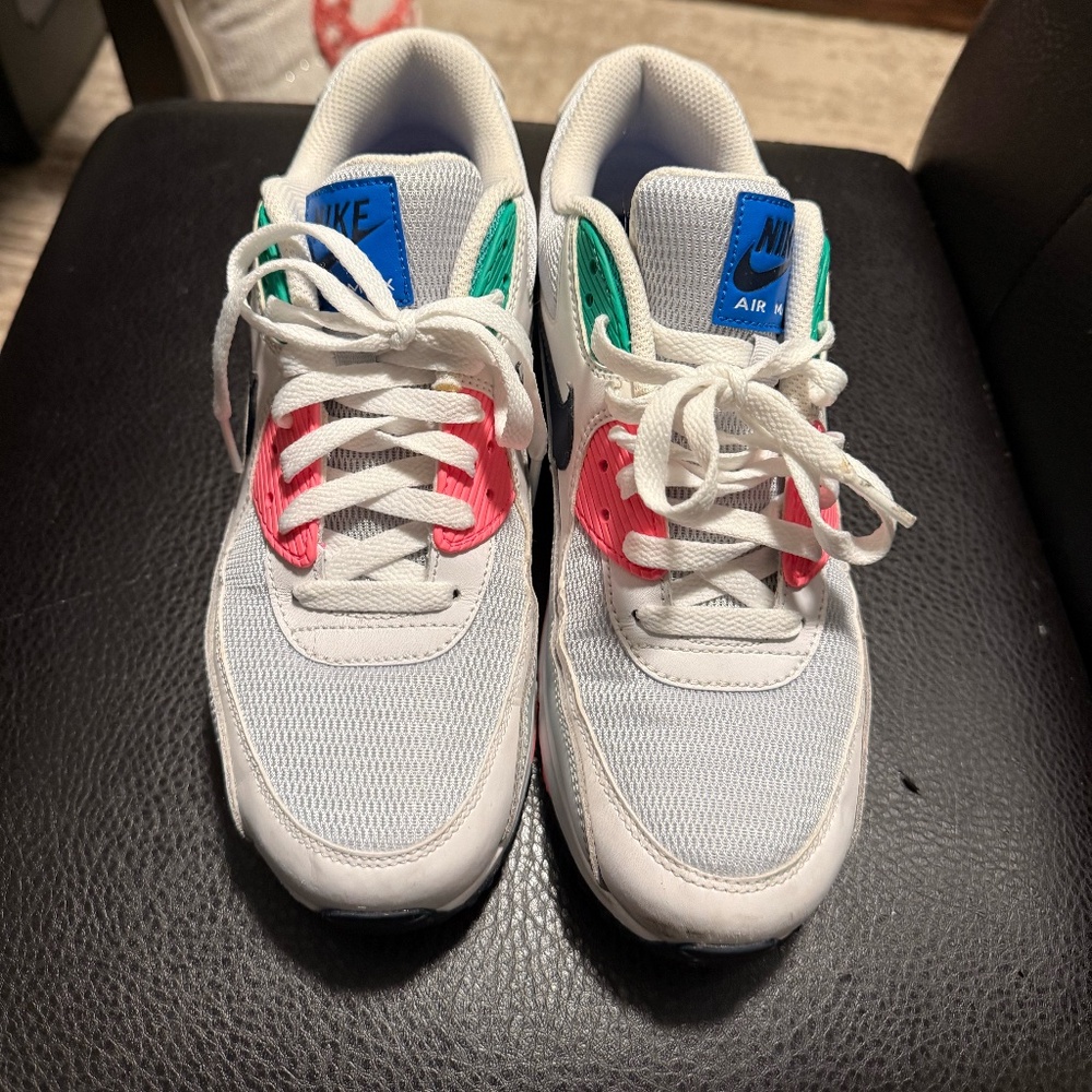 Nike Air Max Sneakers Black, Teal, and Salmon Colors | Barely Worn | Size 8" - Picture 3 of 6